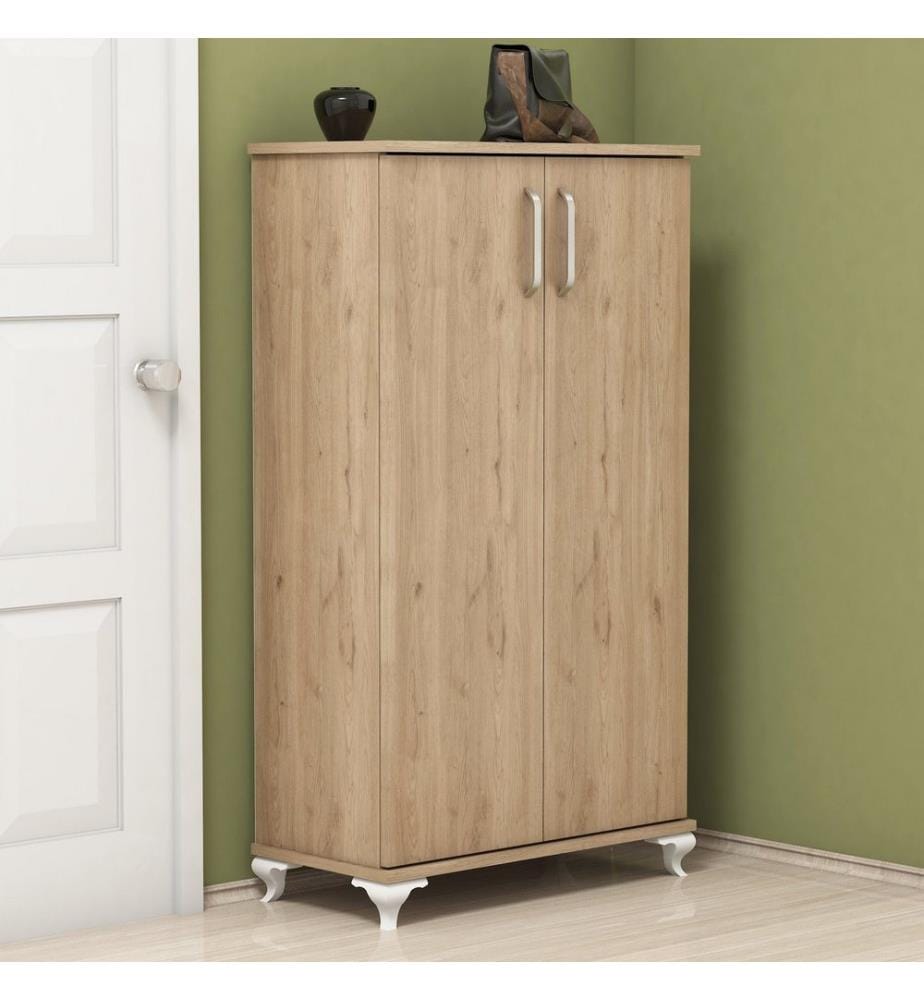 Shoe Cabinet, Walnut, Melamine Coated Particle Board