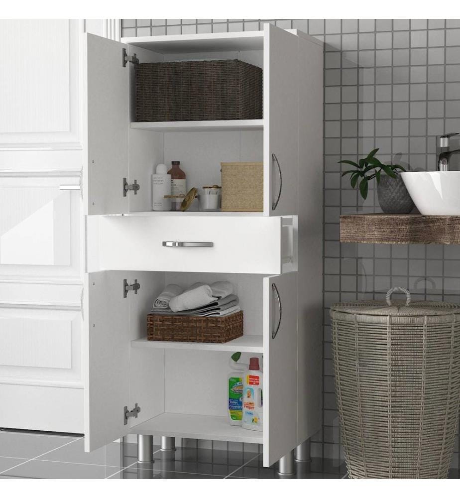 Bathroom Cabinet, White, Melamine Coated Particle Board