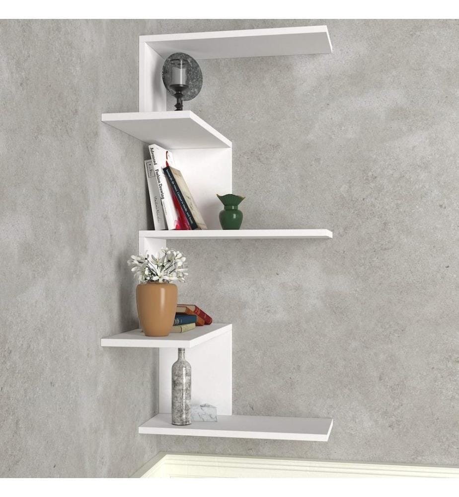 Bianco, Mensole A Parete, 109X51.5X29,6 cm, Piastra Di Particelle Con Rivestimento Melamina