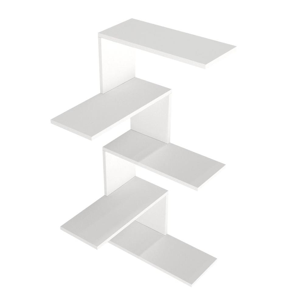 Bianco, Mensole A Parete, 109X51.5X29,6 cm, Piastra Di Particelle Con Rivestimento Melamina
