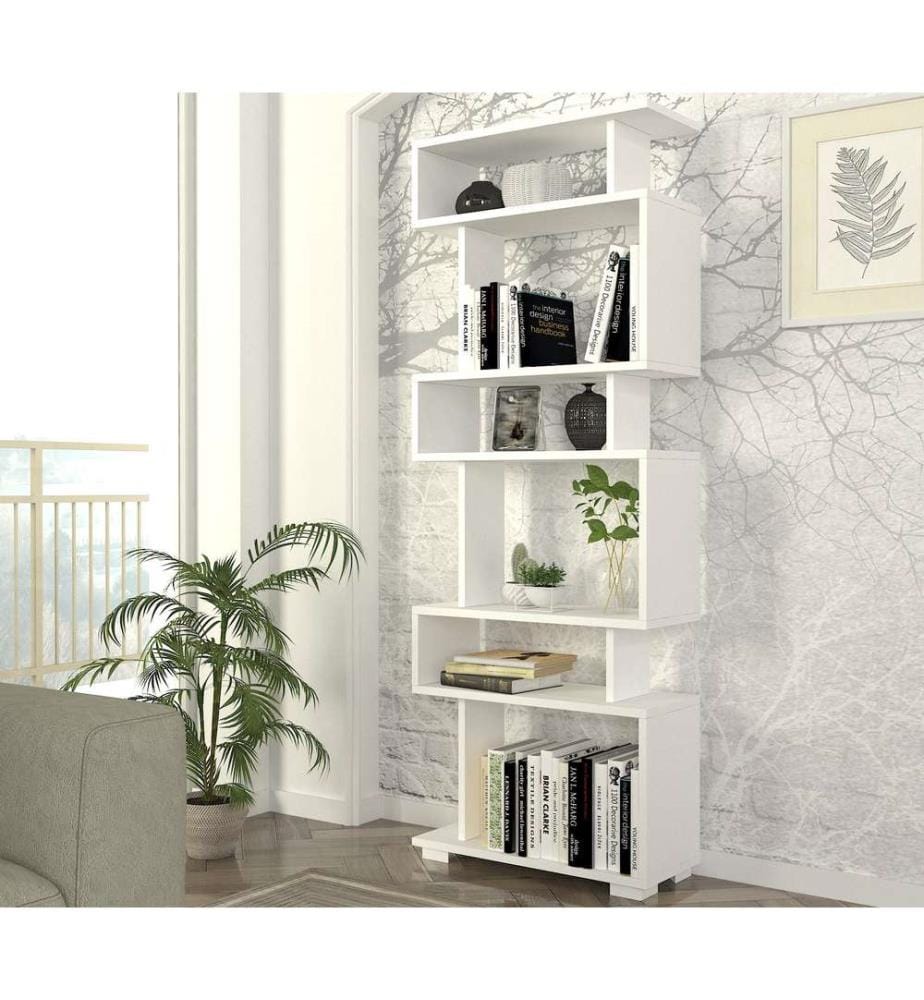 Blanc, Étagères, 165X60X19,5 cm, Plaque De Particules Enrobée De Mélamine