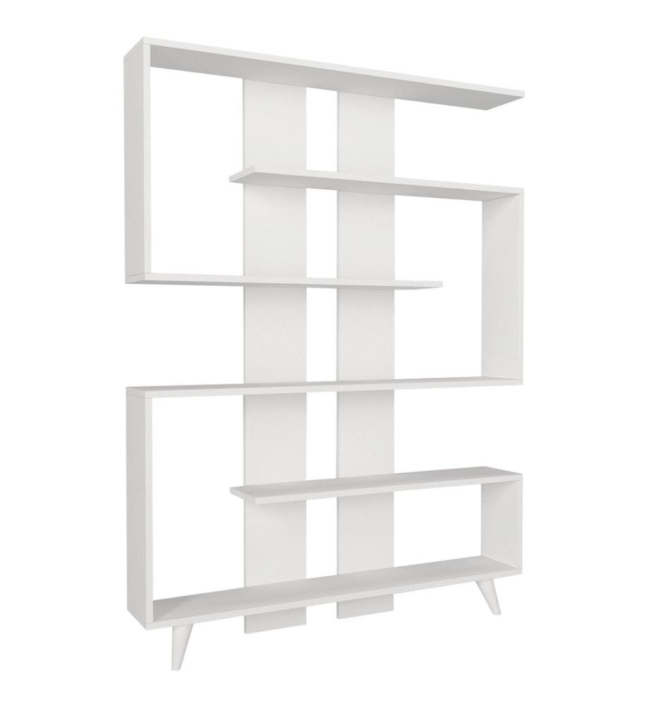 Blanc, Librairie, 162X120X20 cm, Plaque De Particules Enrobée De Mélamine