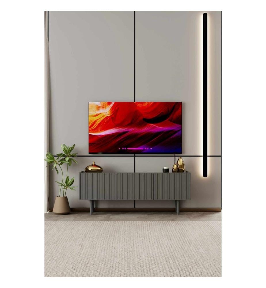 Meuble TV, MDF 100 % stratifié, gris