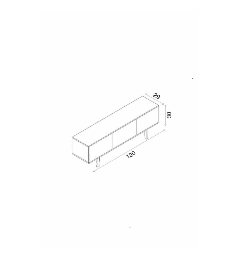 Meuble TV, MDF 100 % stratifié, gris