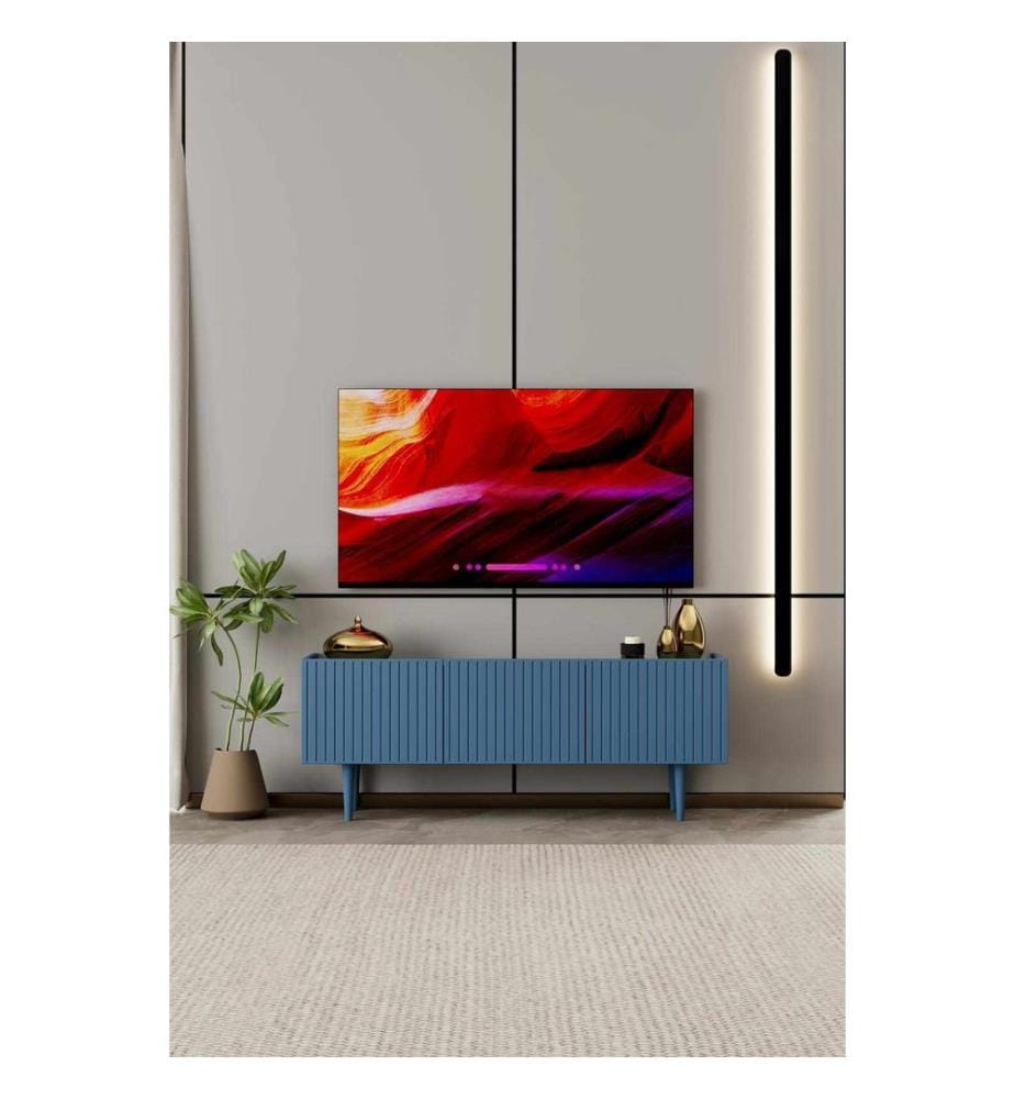 Meuble TV, MDF 100 % stratifié, bleu