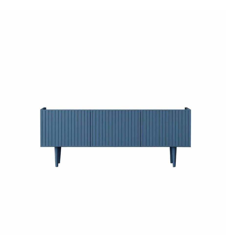 Meuble TV, MDF 100 % stratifié, bleu