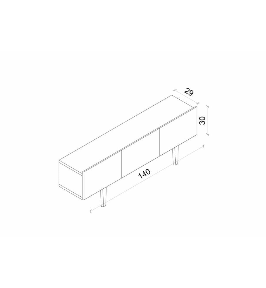 Meuble TV, MDF 100 % stratifié, bleu