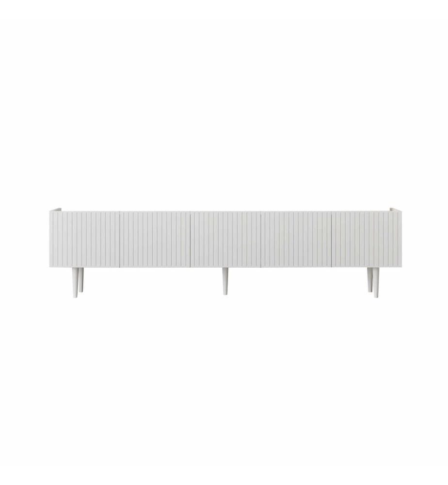Meuble TV, MDF 100 % stratifié, blanc
