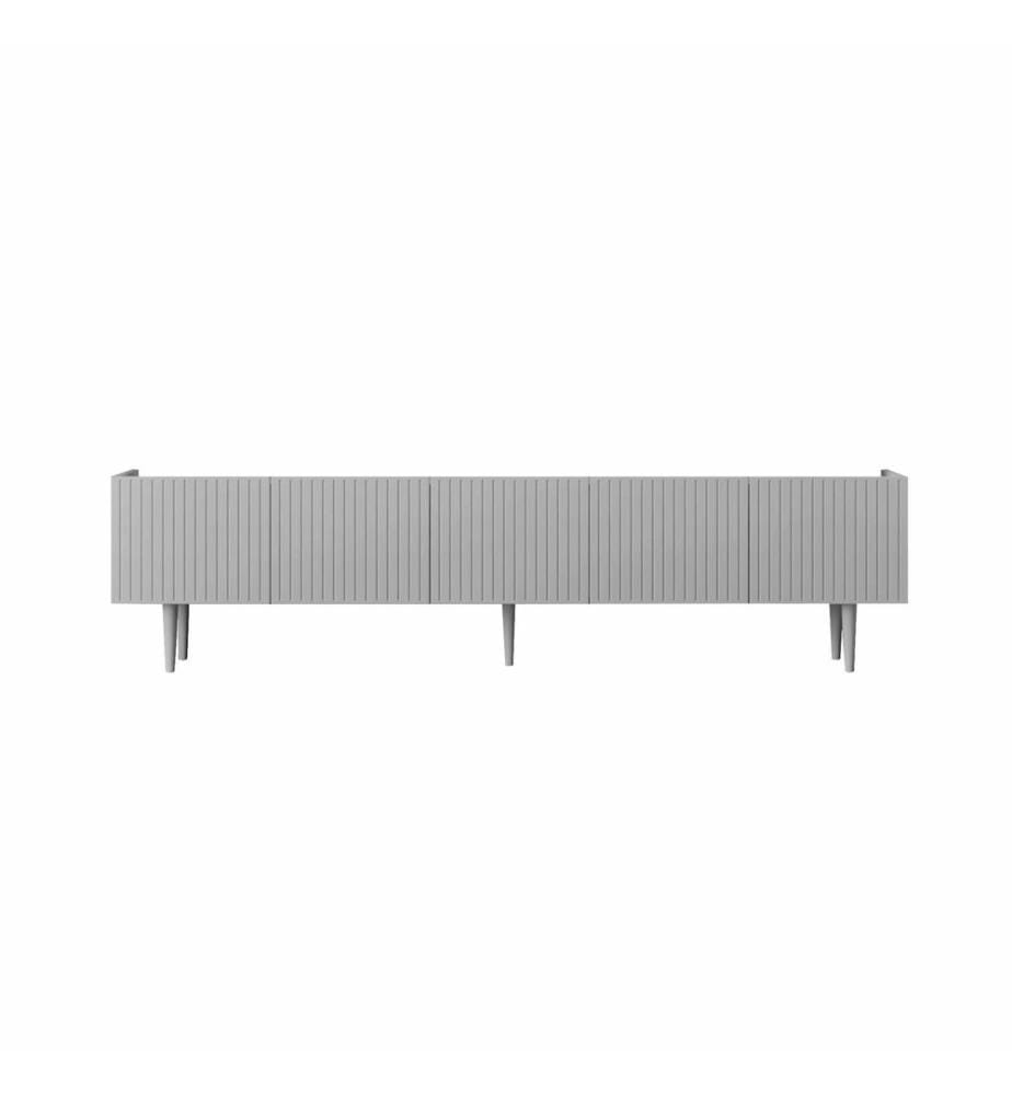 Meuble TV, MDF 100 % stratifié, gris clair