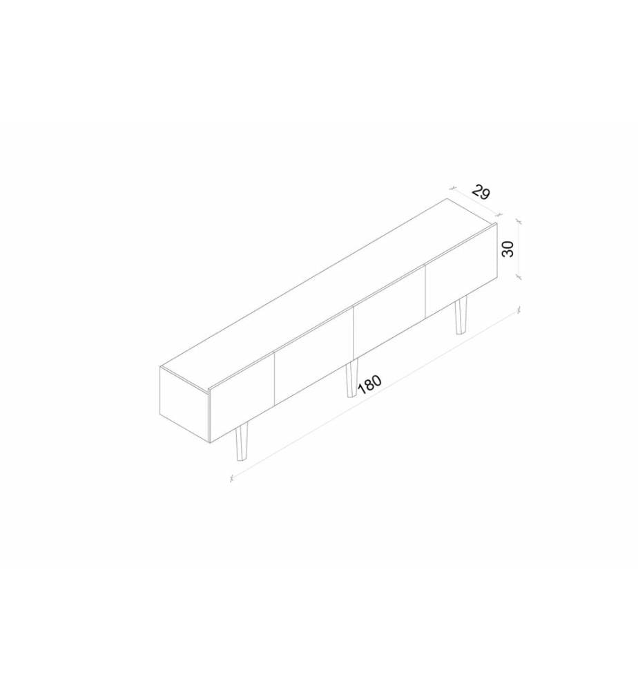 Meuble TV, MDF 100 % stratifié, gris clair