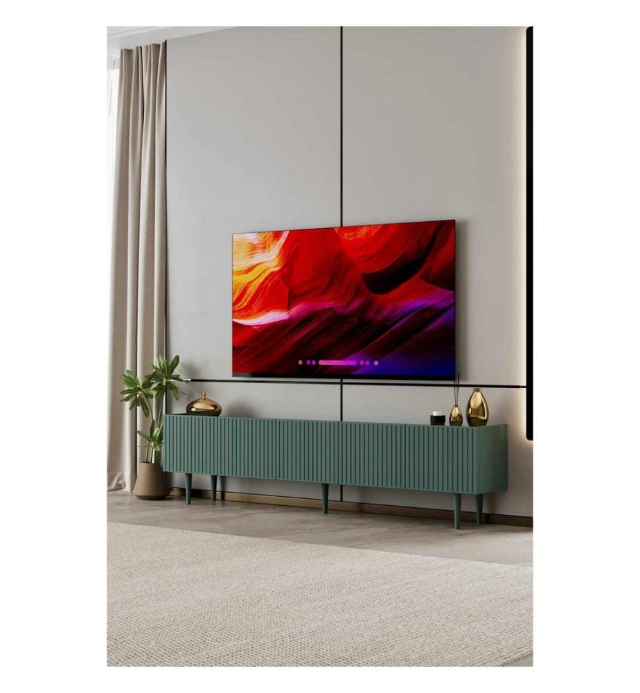 Meuble TV, 100 % MDF stratifié, vert
