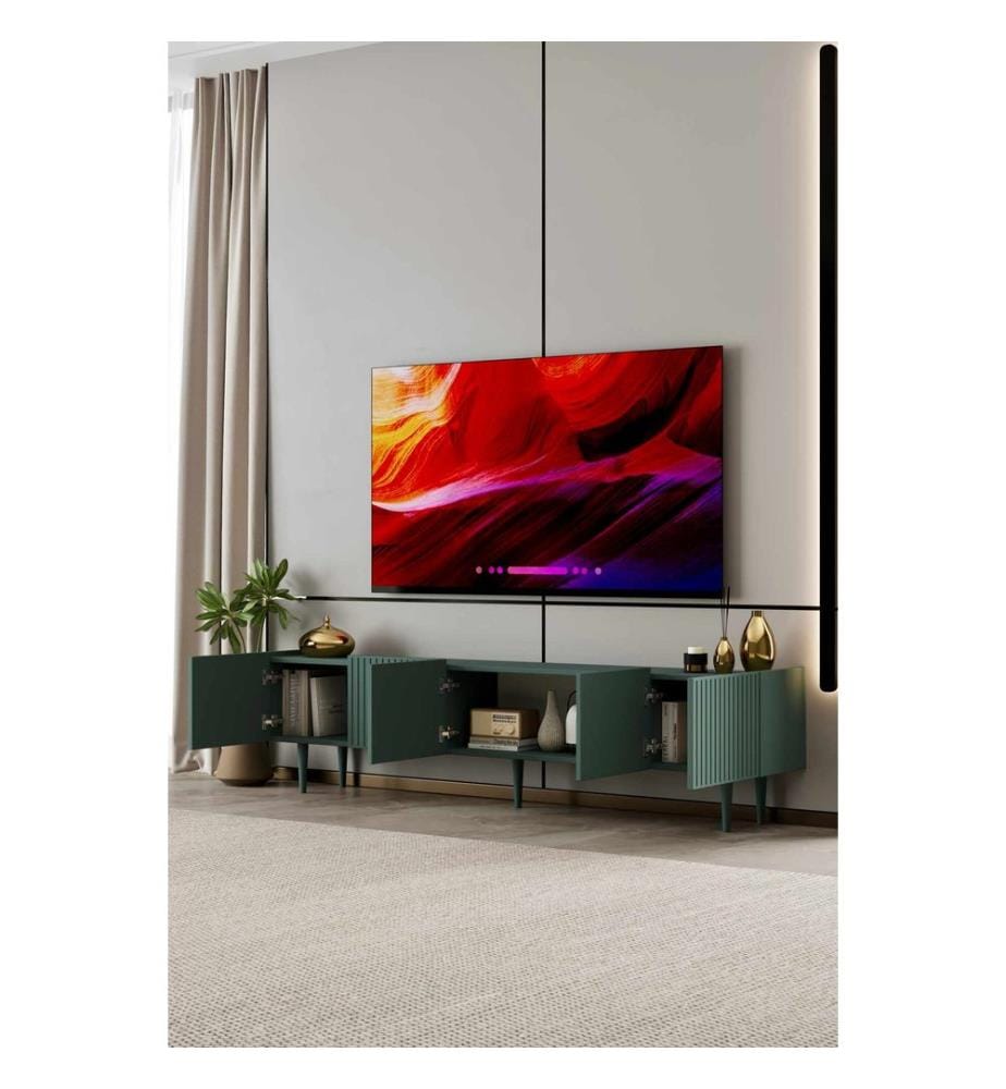 Meuble TV, 100 % MDF stratifié, vert