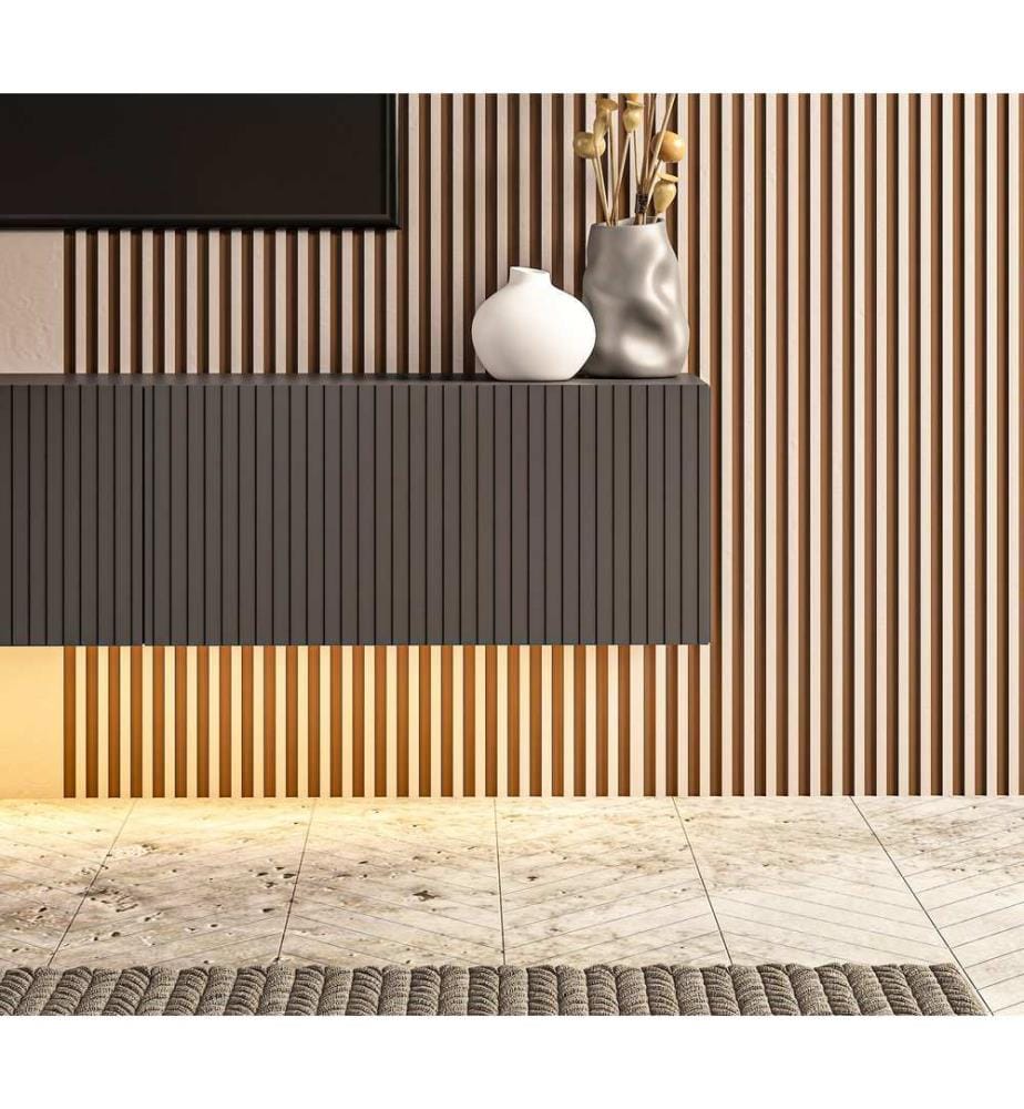 Meuble TV, panneau de particules 100 % mélaminé, anthracite