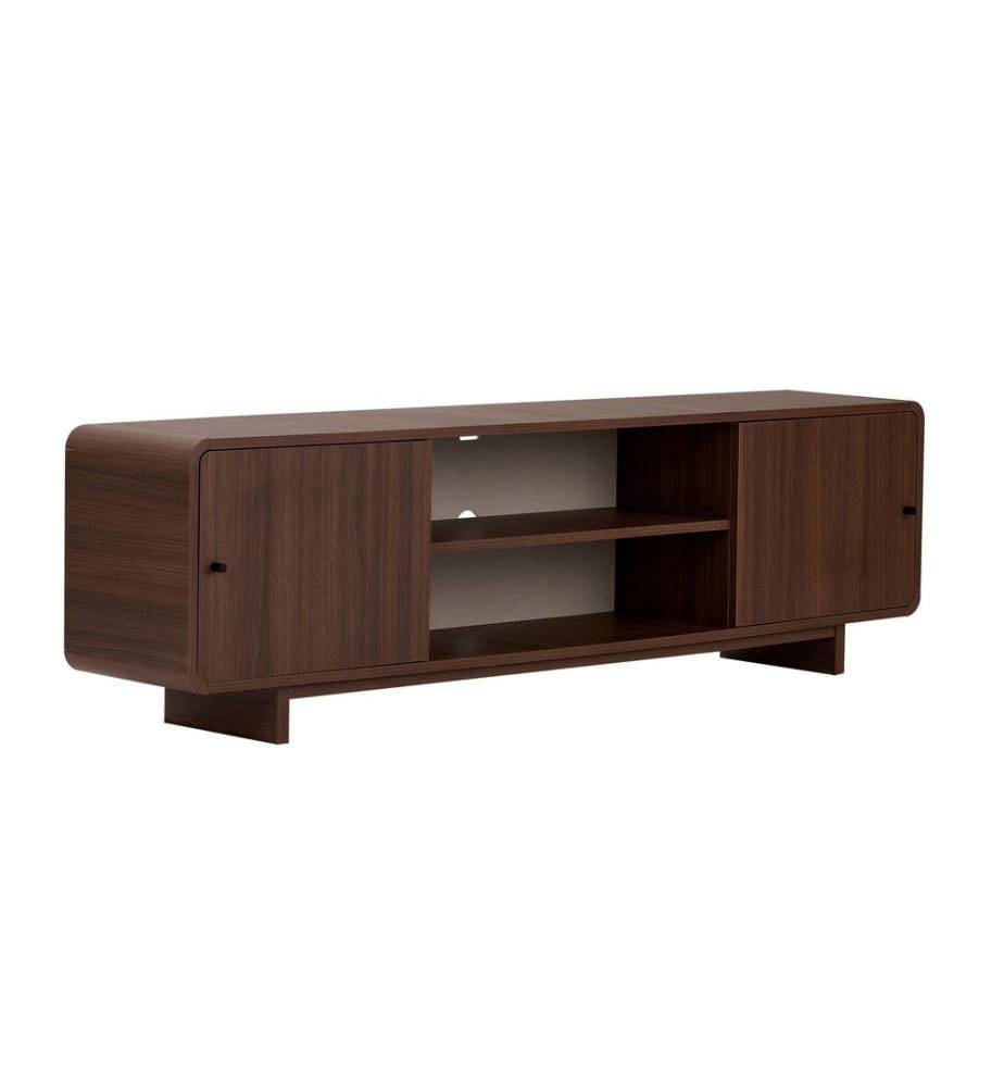 Meuble TV, panneau de particules 100 % mélaminé, noyer