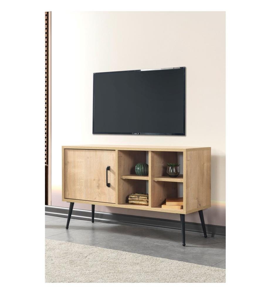 TV-Ständer, 100 % melaminbeschichtete Spanplatte, Saphir-Eiche