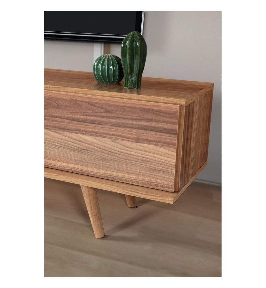 Meuble TV, panneau de particules 100 % mélaminé, noyer