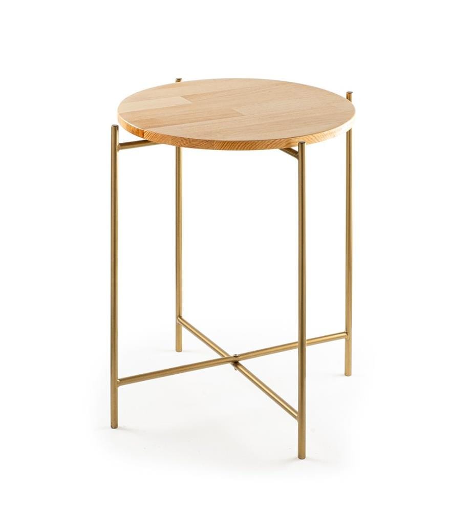 Table à café, Or, Naturel, Bois, Cadre en métal