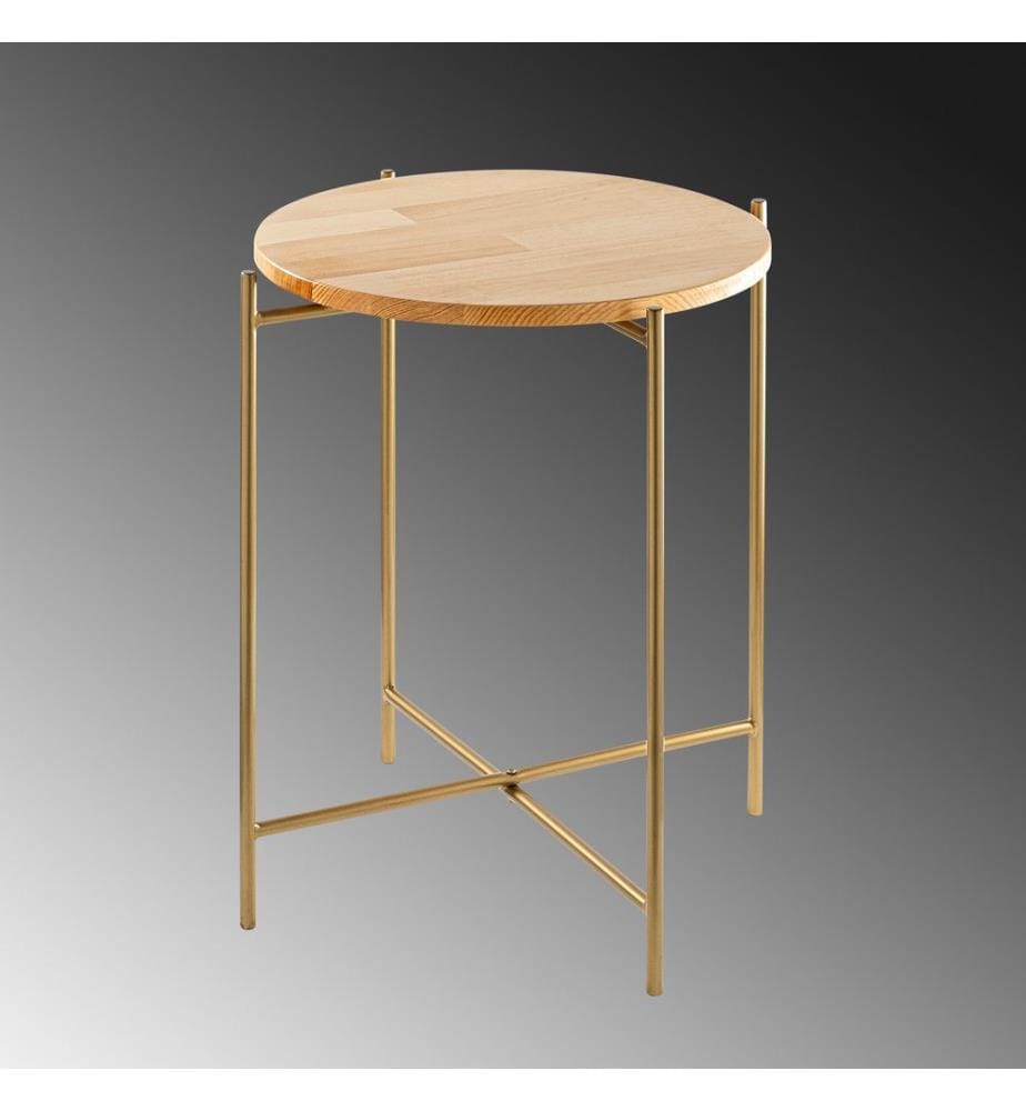 Table à café, Or, Naturel, Bois, Cadre en métal