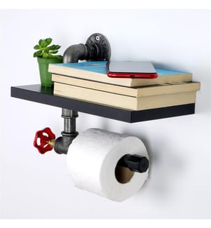 Schwarz, Toilettenpapierhalter, 14X30X22 cm, MDF