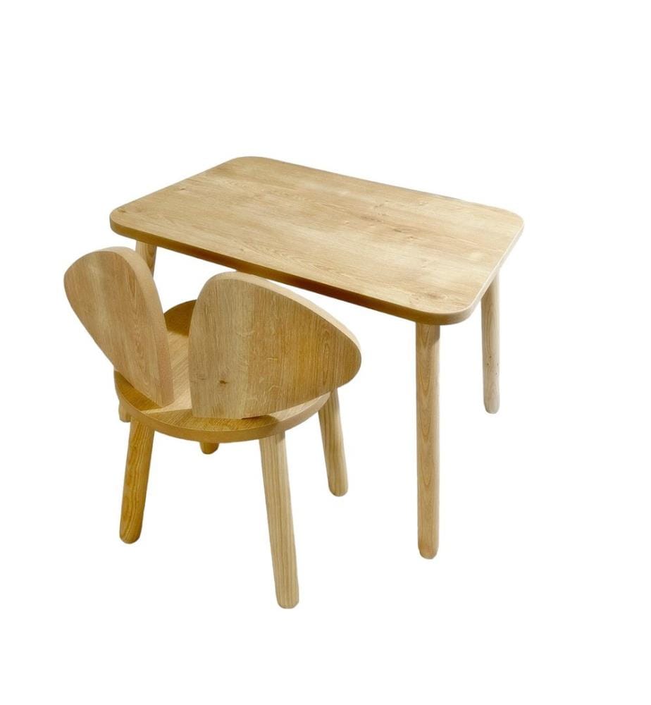 Kindertisch-Set, braun, 100 % MDF, Beine aus Buchenholz