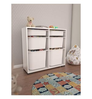 Armoire multifonction, blanche, 100 % PANNEAUX DE PARTICULES REVÊTUS DE MÉLAMINE, pieds en plastique