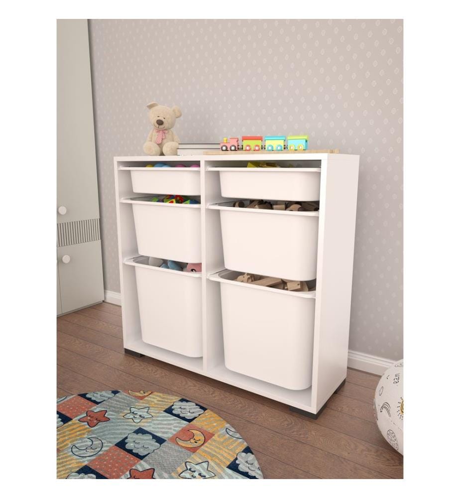 Multi Purpose Cabinet, White, 100% MELAMINE COATED PARTICLE BOARD, Plastic Legs