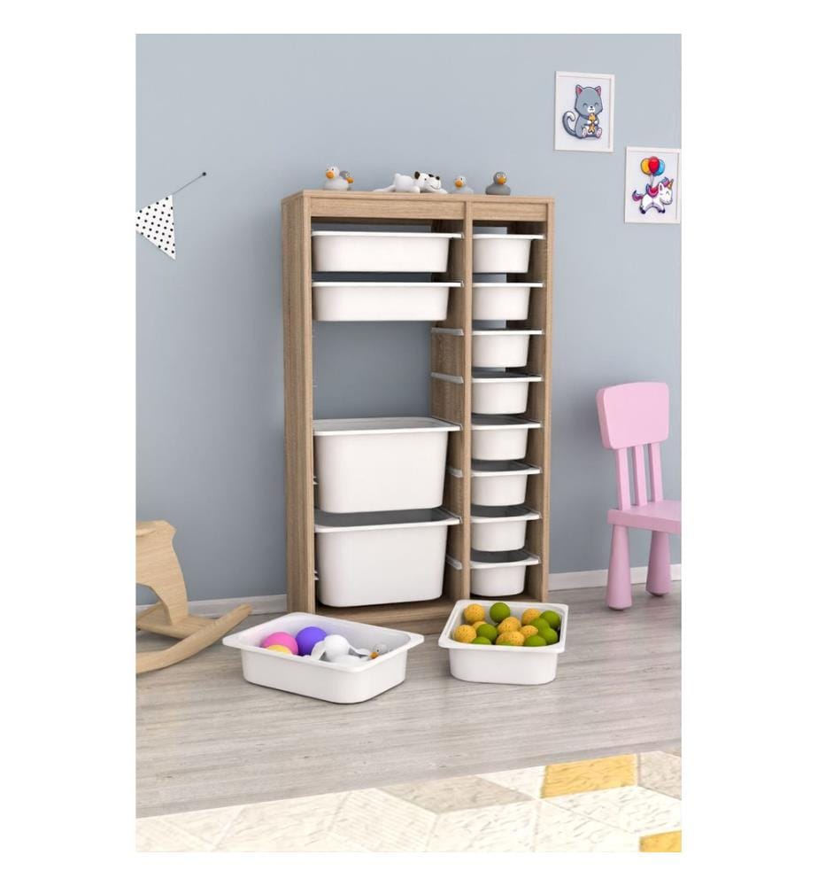 Armoire multifonction, Sonomo blanc, panneau de particules 100 % mélaminé
