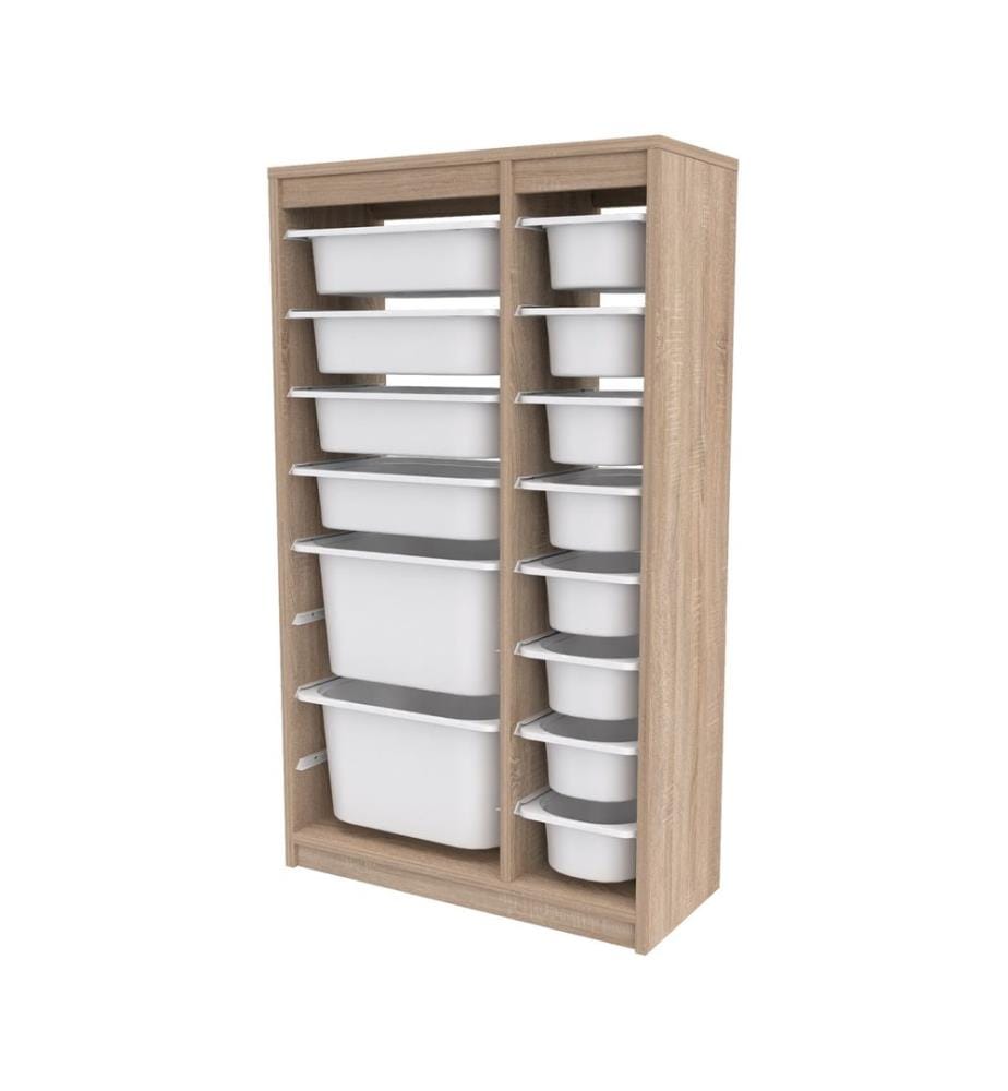 Armoire multifonction, Sonomo blanc, panneau de particules 100 % mélaminé