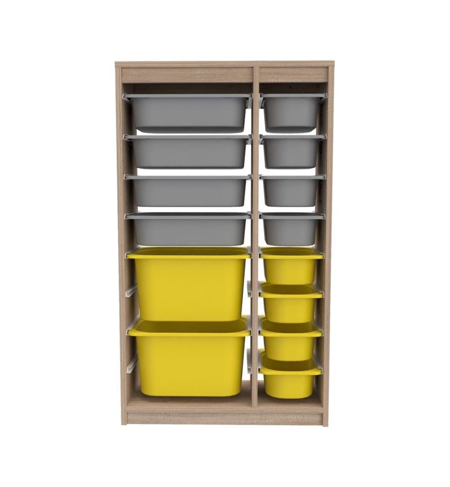 Multi Purpose Cabinet, Sonomo Grey, Yellow, 100% MELAMINE COATED PARTICLE BOARD
