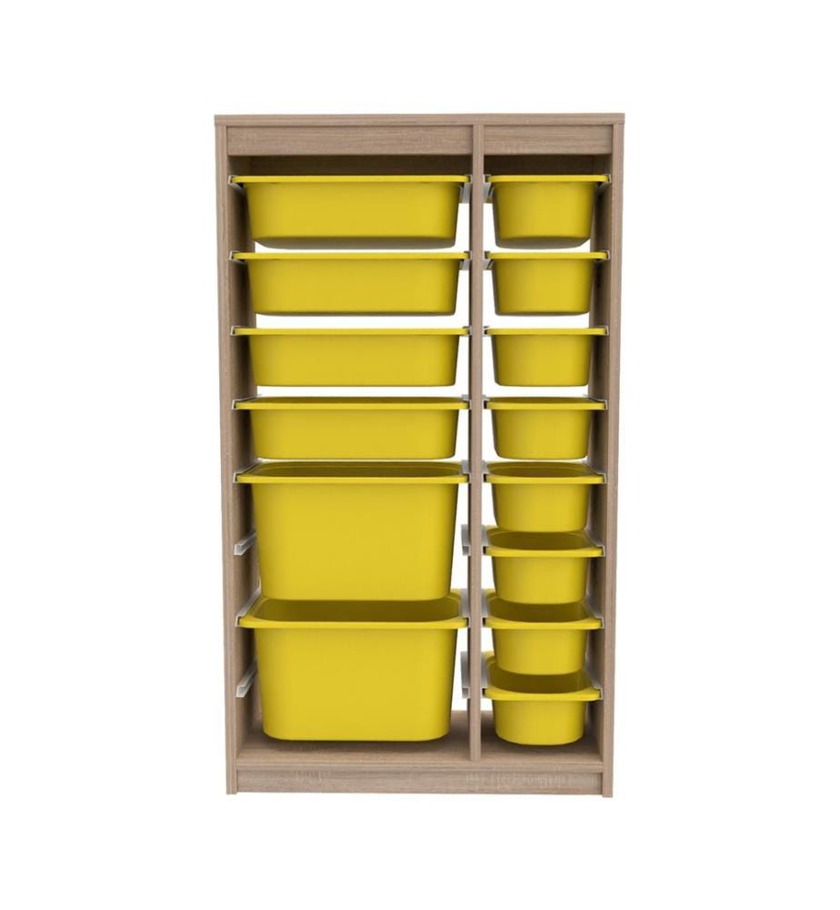 Armoire multifonction, Sonomo, jaune, panneau de particules 100 % revêtu de mélamine