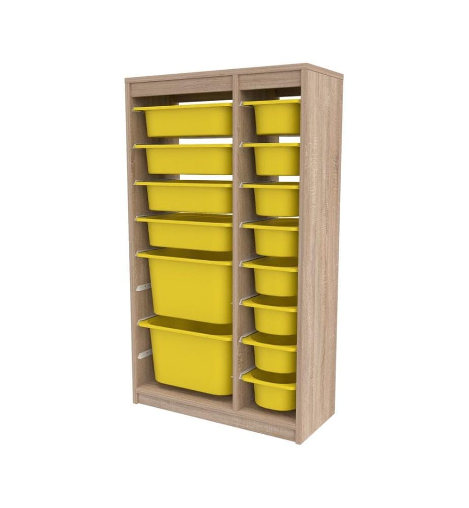 Armoire multifonction, Sonomo, jaune, panneau de particules 100 % revêtu de mélamine