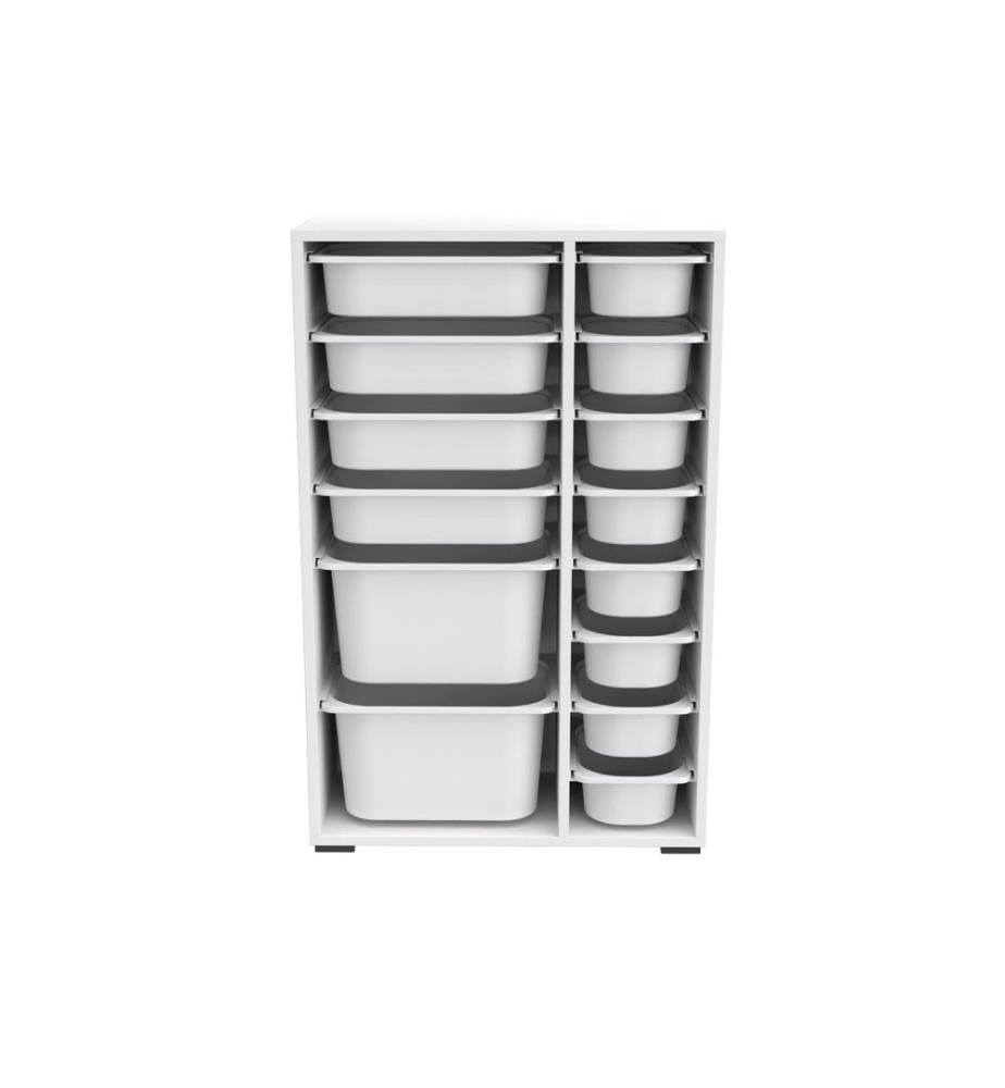 Mehrzweckschrank, weiss, 100 % MELAMINBESCHICHTETE SPANPLATTE, Kunststoffbeine