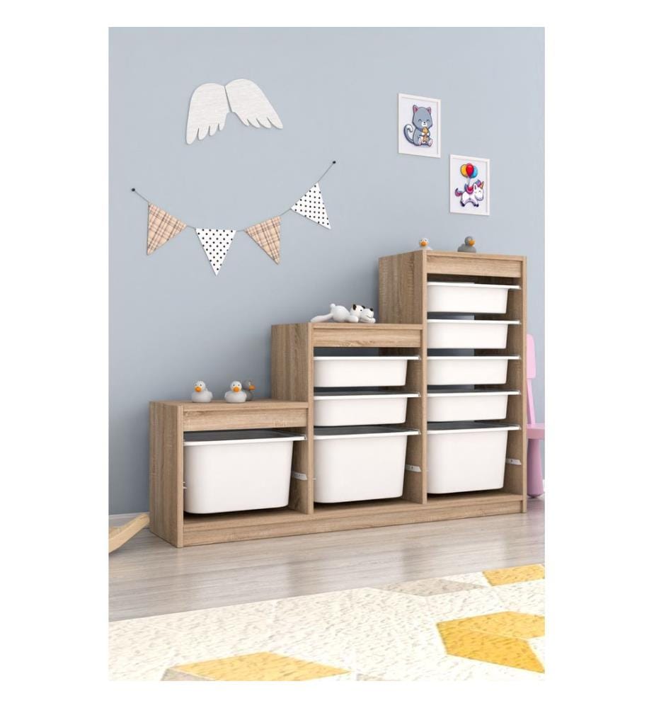 Armoire multifonction, Sonomo blanc, panneau de particules 100 % mélaminé