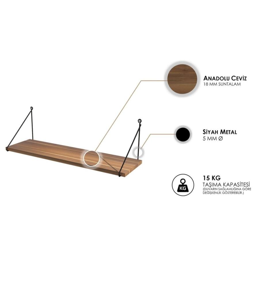 Nussbaumfarbe, Wandregale, 20X72X20 cm, Melaminbeschichtete Partikelplatte