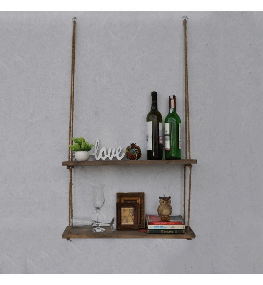 Nussbaumfarbe, Wandregale, 60X60X14 cm, Fichteholz