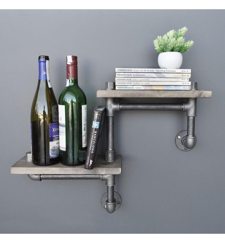 Nussbaumfarbe,Schwarz, Wandregale, 30X55X14 cm, Fichteholz