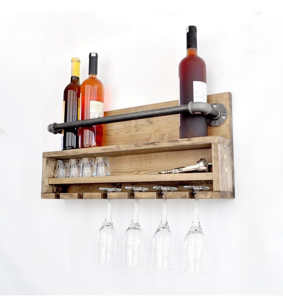 Nussbaumfarbe,Schwarz, Wandregale, 28X60X11 cm, Fichteholz