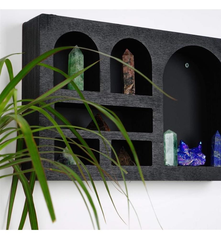 Wall Shelf, Black, Solid Wood