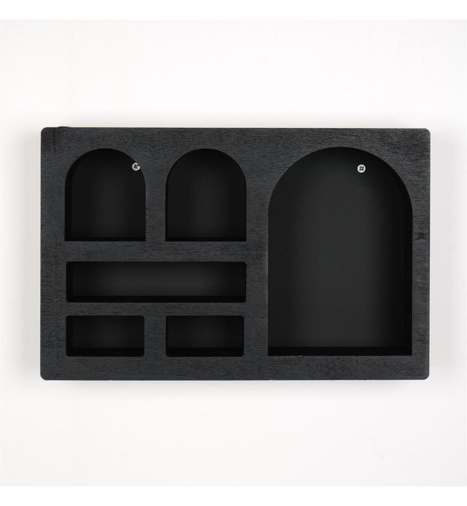Wall Shelf, Black, Solid Wood