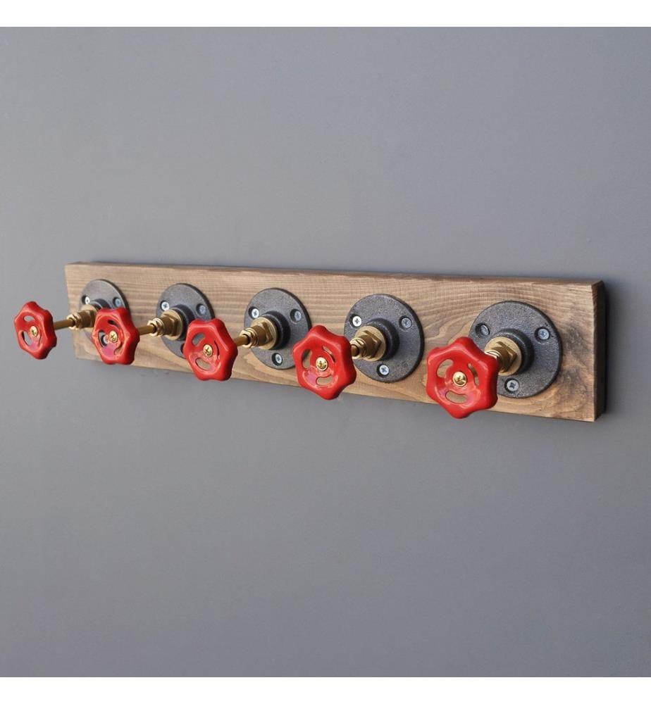 Noce, Nero, Supporto Rosso, Asciugamano E Gancio, 11X50X9 cm, Fichtholz