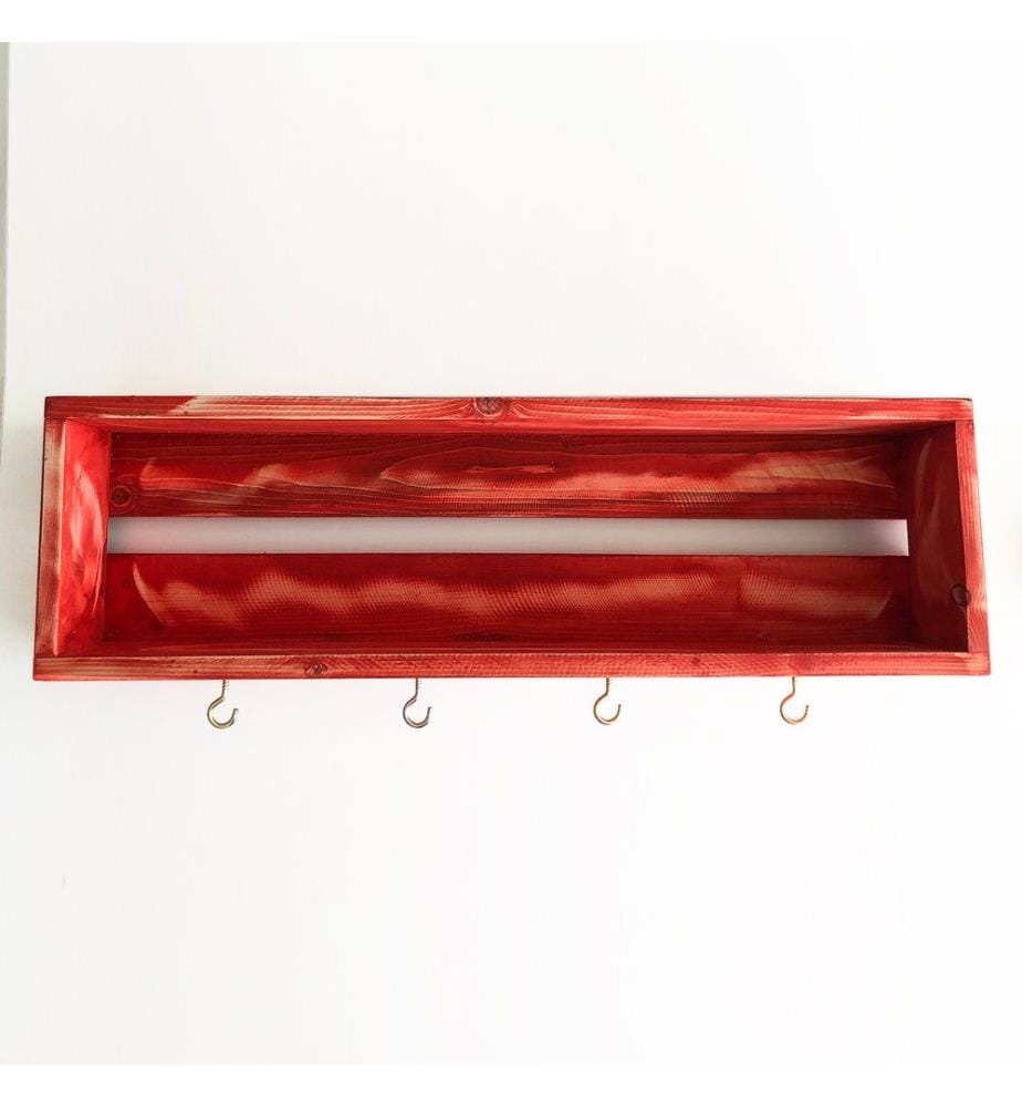 Rot, Wandregale, 21X70X10 cm, Fichteholz