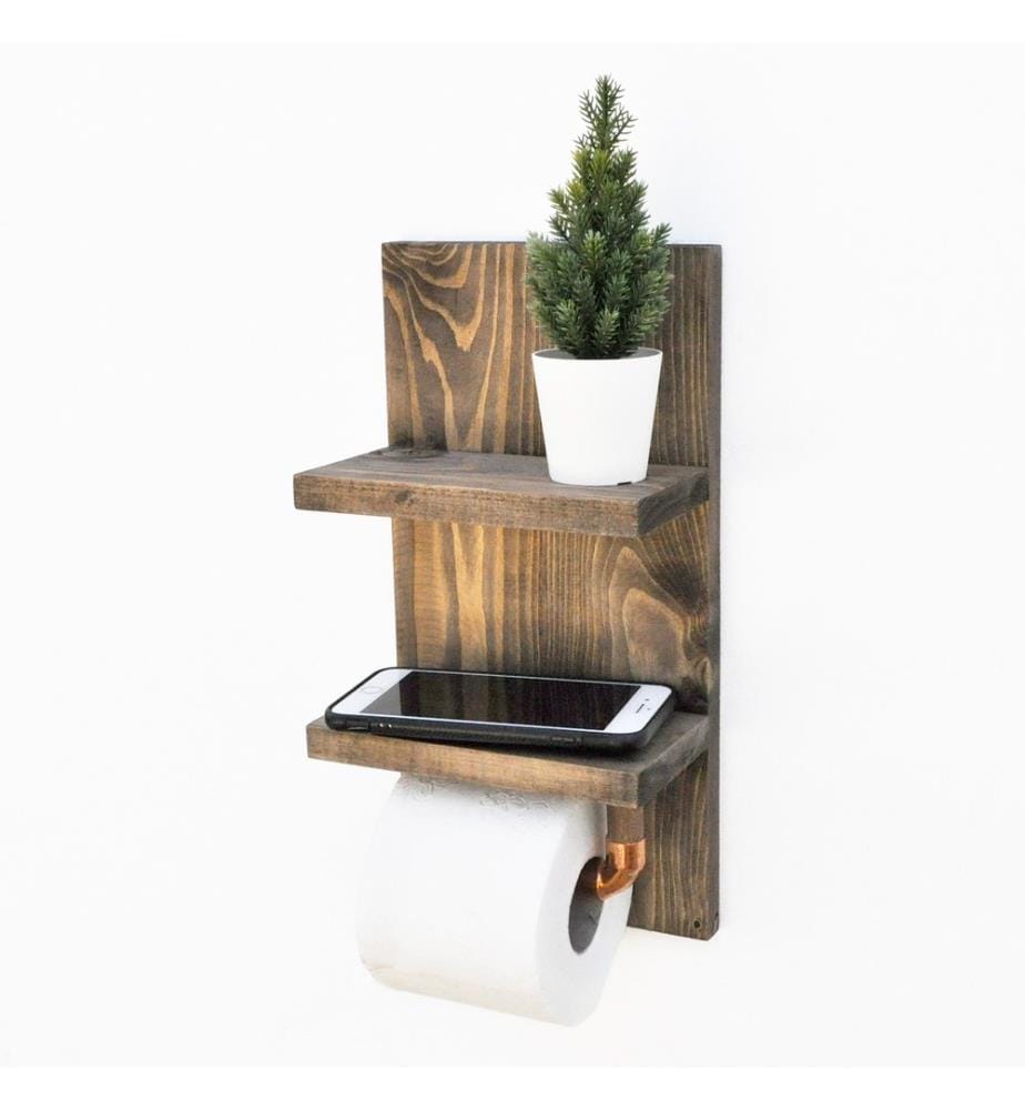 Nussbaumfarbe, Wandregale, 35X18X12 cm, Fichteholz