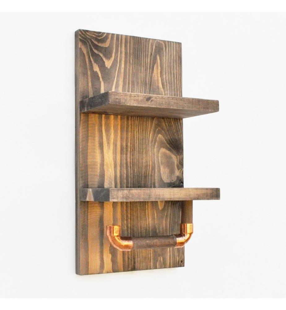 Nussbaumfarbe, Wandregale, 35X18X12 cm, Fichteholz