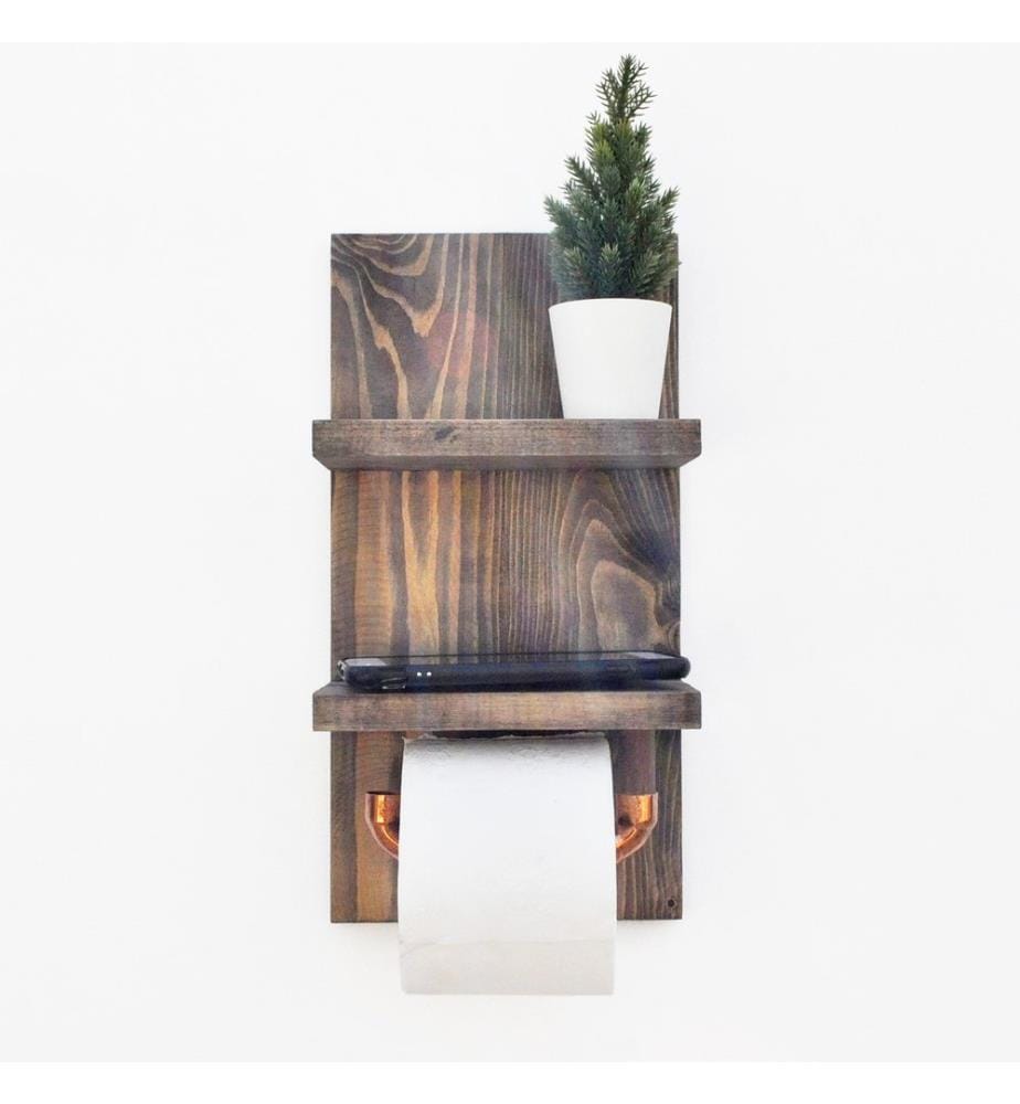 Nussbaumfarbe, Wandregale, 35X18X12 cm, Fichteholz