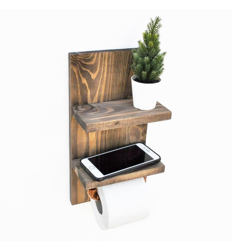 Nussbaumfarbe, Wandregale, 35X18X12 cm, Fichteholz