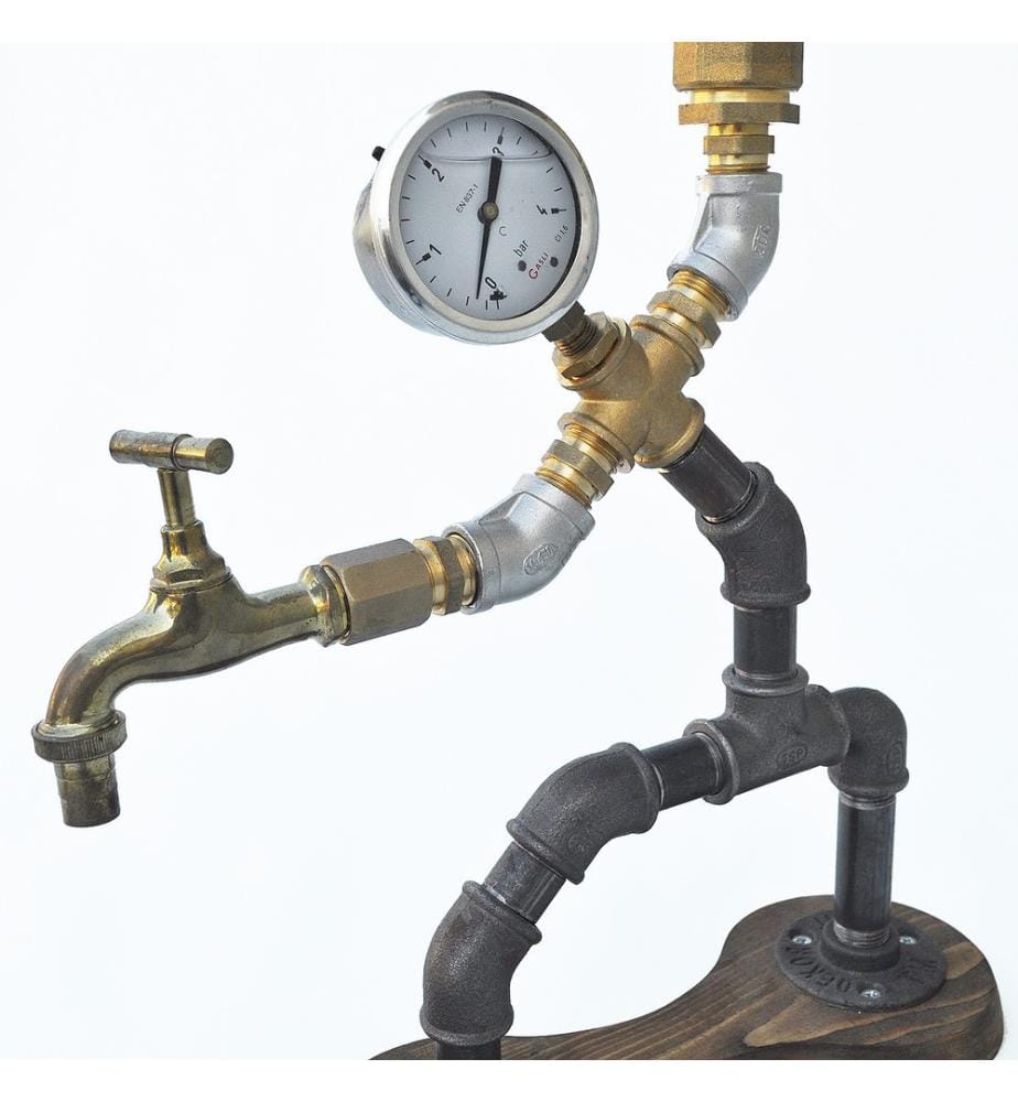 Beverage Dispenser, WalnutBlackGold, Metal, Handmade
