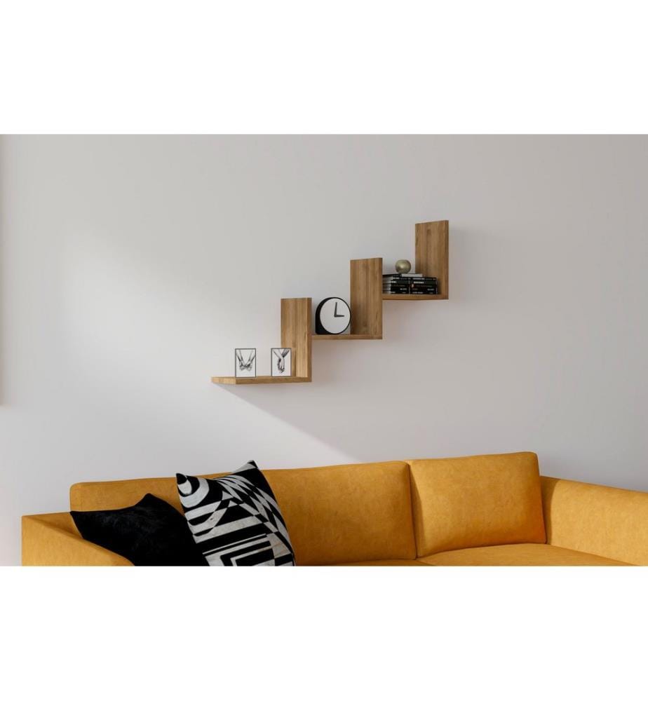 Nussbaumfarbe, Wandregale, 90X60X19,6 cm, Melaminbeschichtete Partikelplatte
