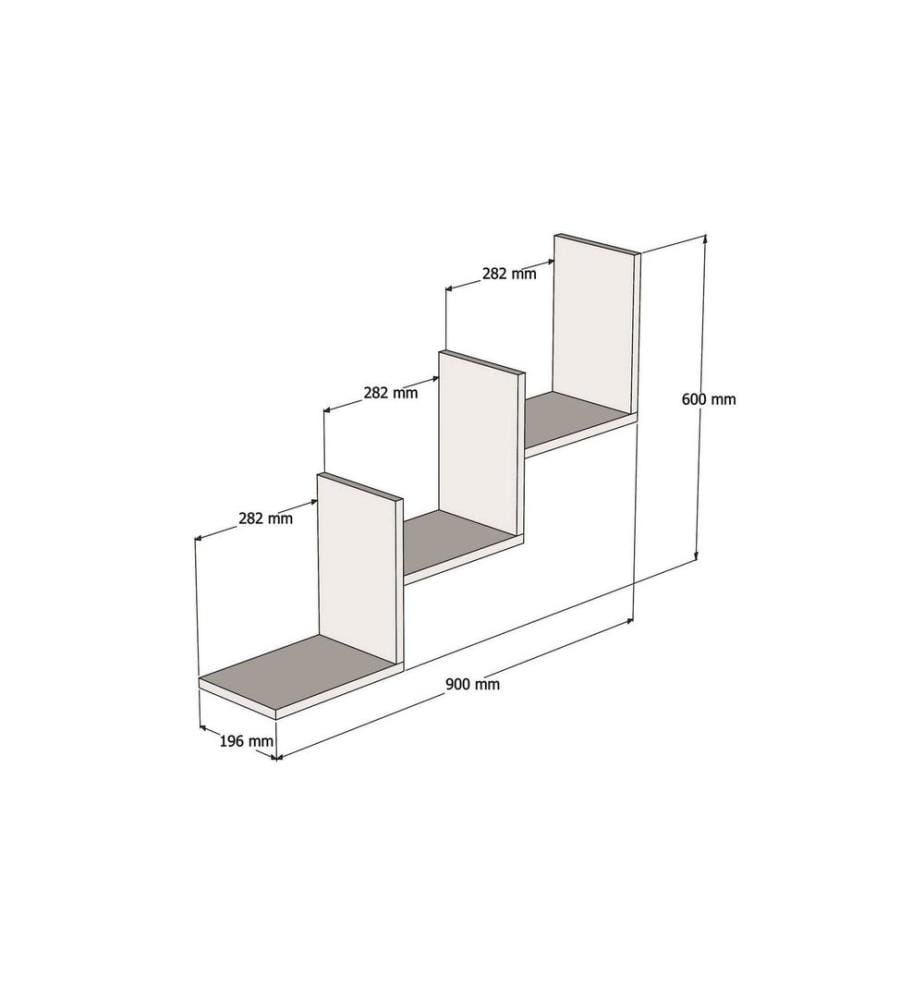 Nussbaumfarbe, Wandregale, 90X60X19,6 cm, Melaminbeschichtete Partikelplatte