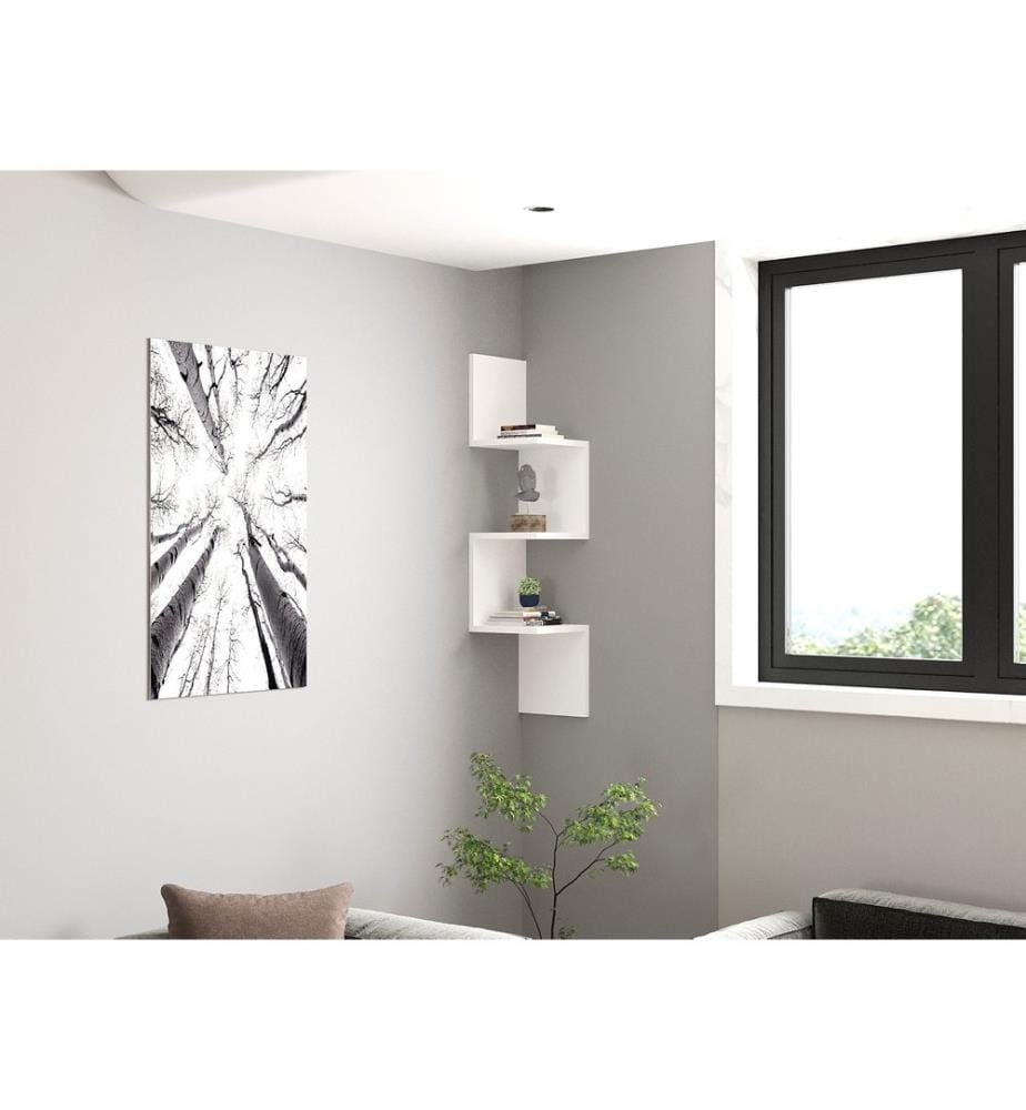 Blanc, Étagères Murales, 105,4X25X25 cm, Plaque De Particules Enrobée De Mélamine