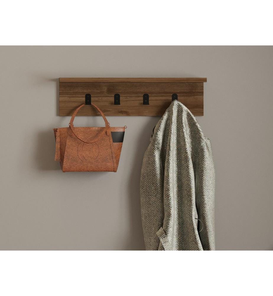 Nussbaumfarbe, Wandregale, 14,5X60X16,3 cm, Melaminbeschichtete Partikelplatte